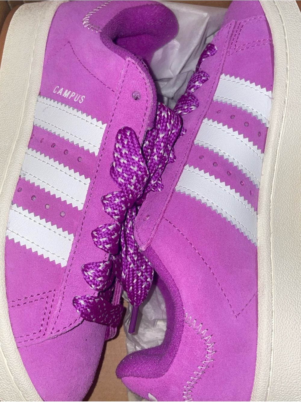 adidas Campus Suede Sneakers - Magenta & White
